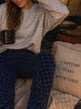 Columbia Cozy Fleece Houndstooth Lounge Pant Leggings – Size M | Camping Core